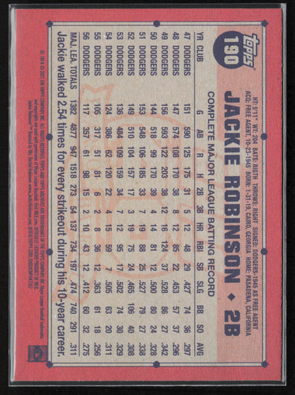 2021 Topps Archives #190c Jackie Robinson 70 Years of Baseball Emblem