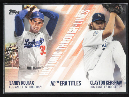 2019 Topps #HTL-1 Sandy Koufax / Clayton Kershaw Historic Through-Lines