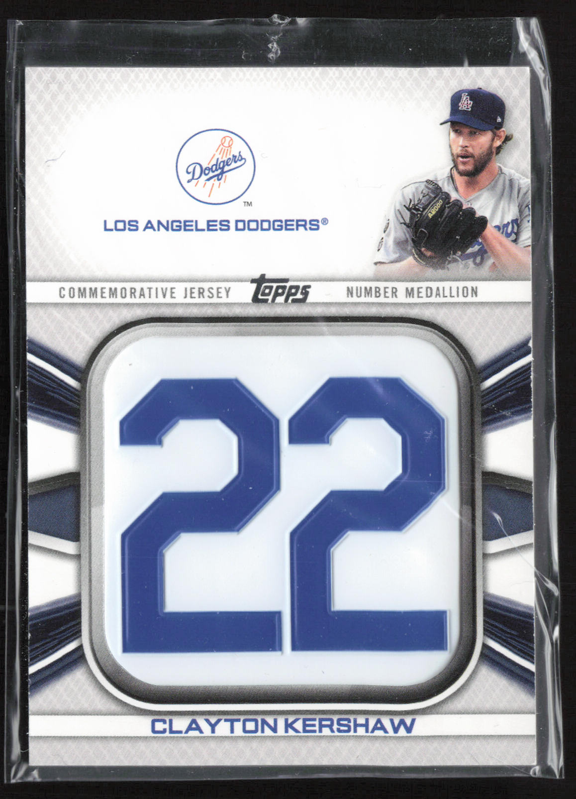 2022 Topps #JNM-CK Clayton Kershaw Player Jersey Number Medallion