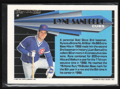 1993 Topps #17 Ryne Sandberg Black Gold
