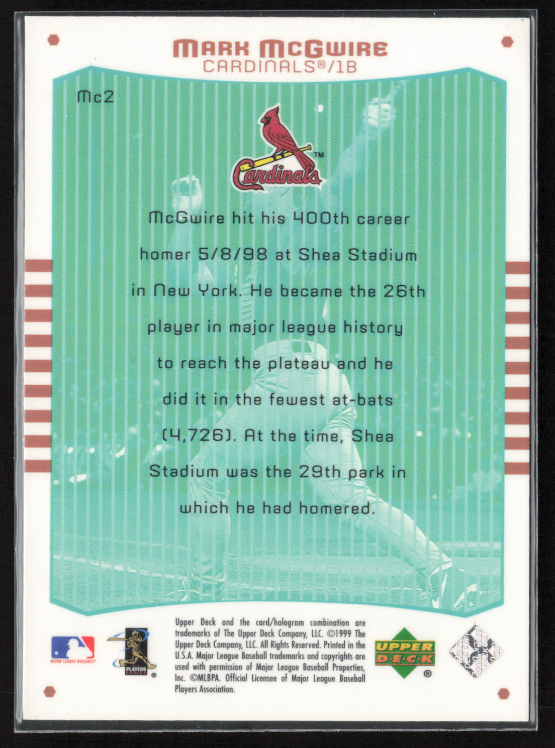 2000 Upper Deck #Mc1 Mark McGwire Power Mark