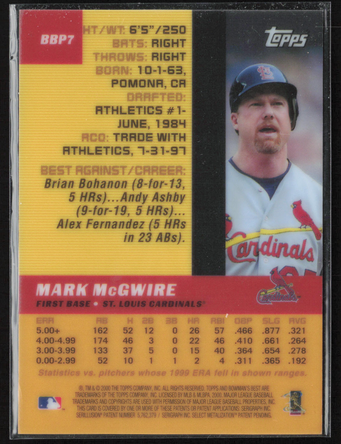 2000 Bowman #BBP7 Mark McGwire Bowman's Best Previews