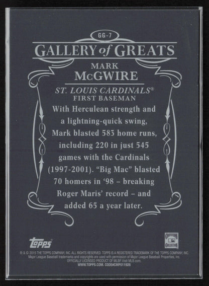 2015 Topps #GG-7 Mark McGwire Gallery of Greats