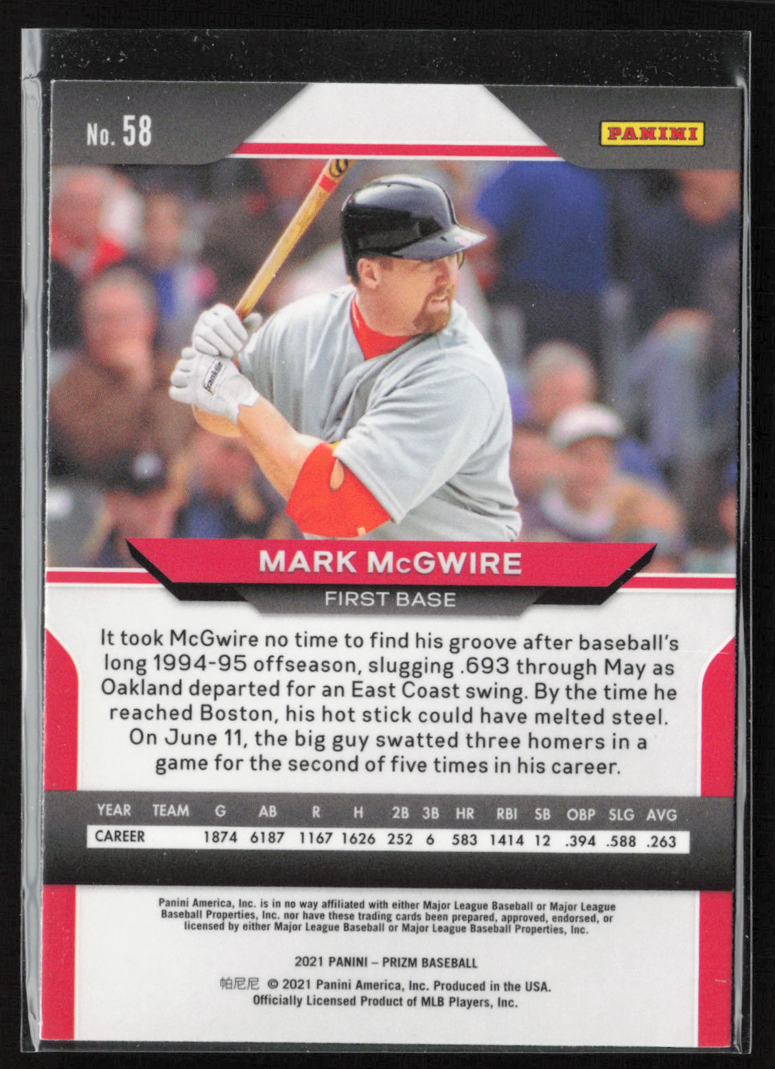 2021 Panini Prizm #58 Mark McGwire