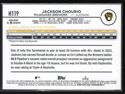 2024 Topps Holiday #H119 Jackson Chourio