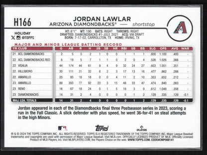 2024 Topps Holiday #H166 Jordan Lawlar