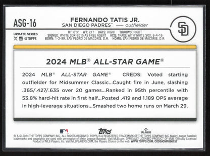 2024 Topps Update #ASGC-16 Fernando Tatis Jr. All Star Game