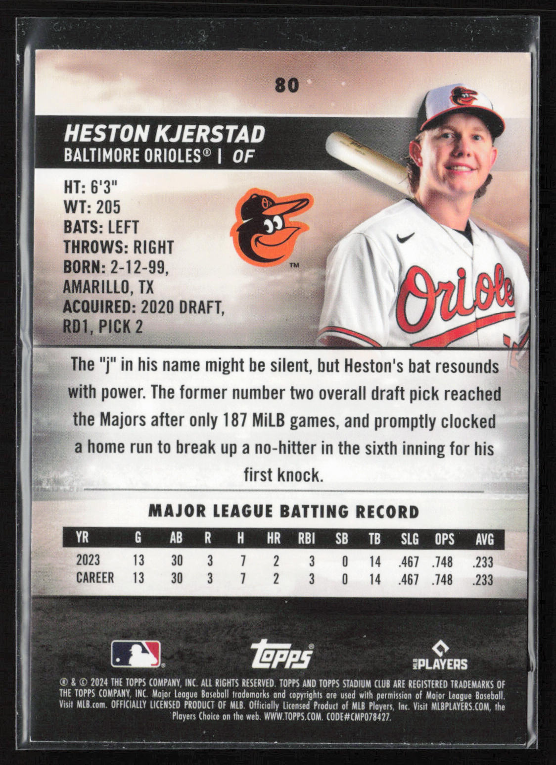 2024 Stadium Club #80 Heston Kjerstad