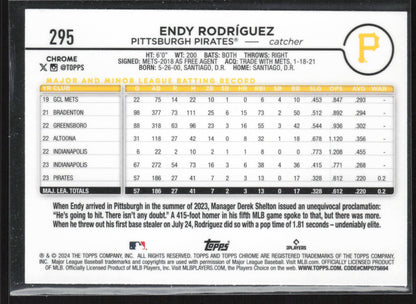 2024 Topps Chrome #295 Endy Rodríguez Pink Refractors