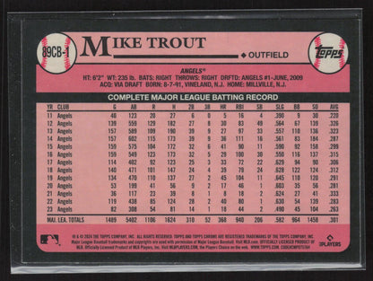 2024 Topps Chrome #89CB-1 Mike Trout 1989 Topps Baseball 35th Anniversary