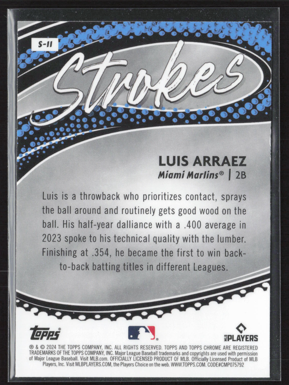2024 Topps Chrome #S-11 Luis Arraez Strokes