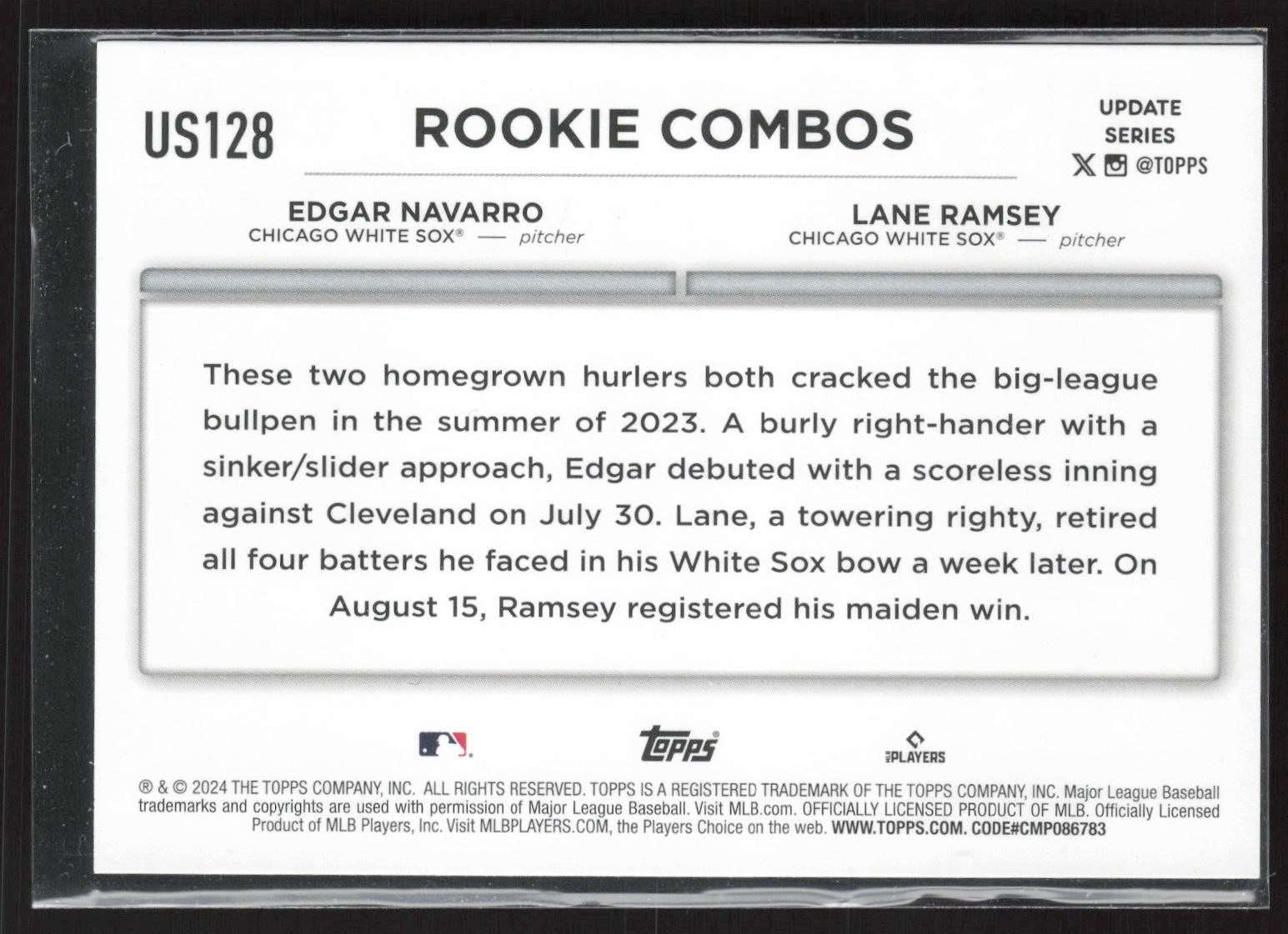 2024 Topps Update #US128 Lane Ramsey / Edgar Navarro RCOM Holiday