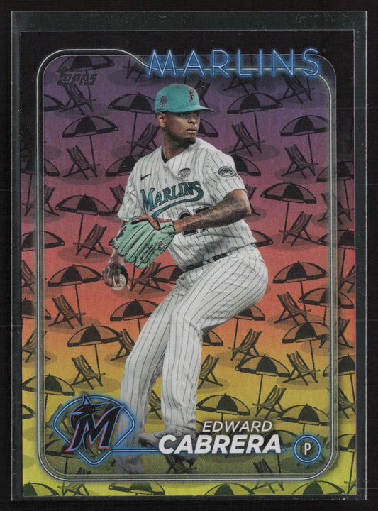 2024 Topps #465 Edward Cabrera Holiday Beach Umbrellas #/50