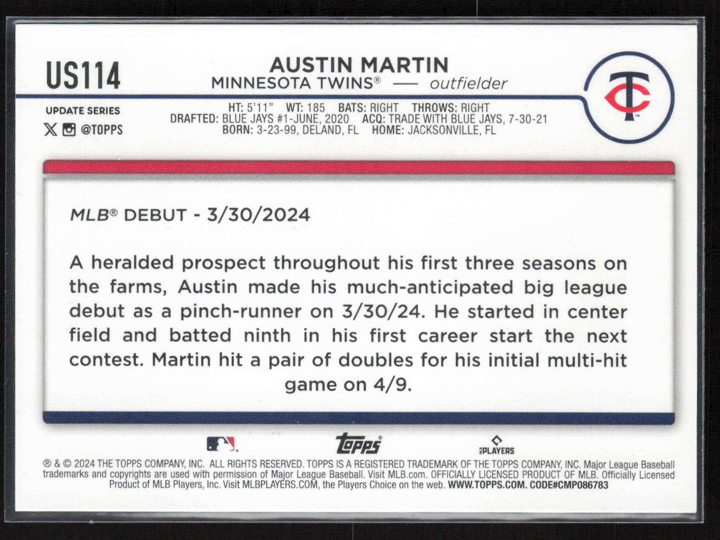 2024 Topps Update #US114 Austin Martin Holiday Ghosts
