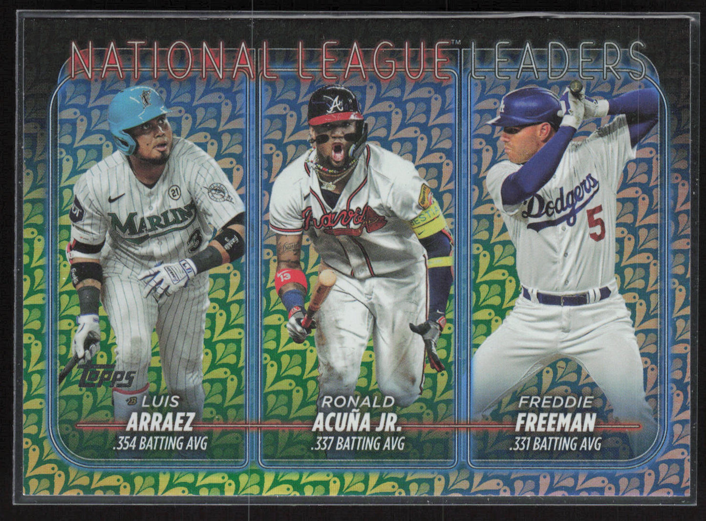 2024 Topps #206 NL Batting (Luis Arraez / Ronald Acuña Jr. / Freddie Freeman)