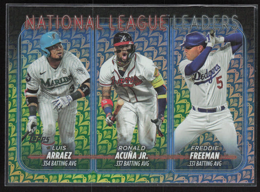 2024 Topps #206 NL Batting (Luis Arraez / Ronald Acuña Jr. / Freddie Freeman)