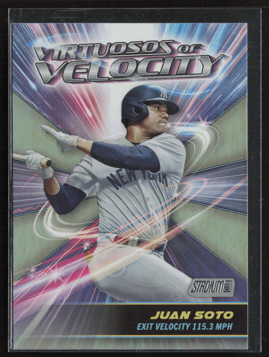 2024 Stadium Club #VV-15 Juan Soto Virtuosos of Velocity