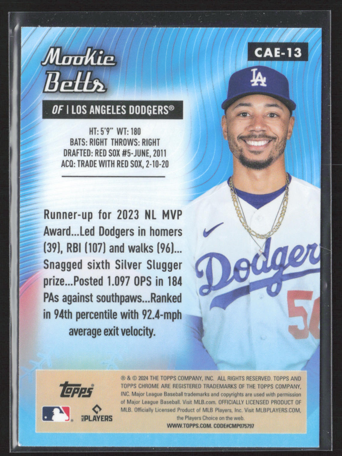 2024 Topps Chrome #CAE-13 Mookie Betts Chrome All-Etch