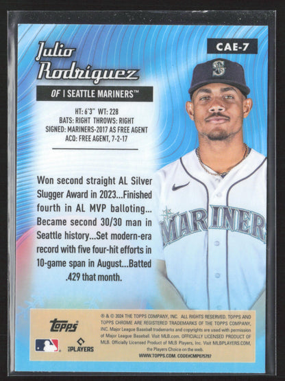 2024 Topps Chrome #CAE-7 Julio Rodriguez Chrome All-Etch