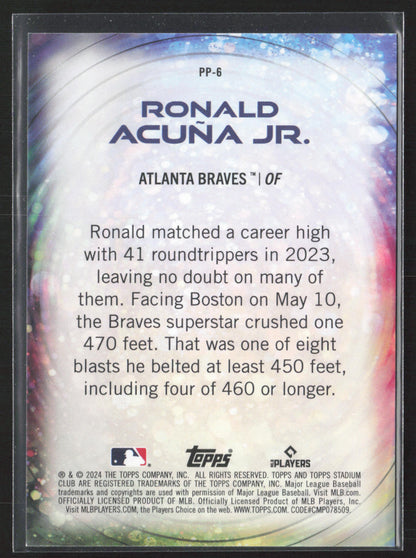 2024 Stadium Club #PP-6 Ronald Acuña Jr. Power Packed