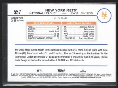 2024 Topps #557 New York Mets Yellow