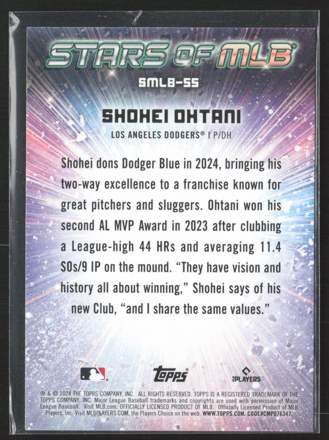 2024 Topps #SMLB-55 Shohei Ohtani Stars of MLB