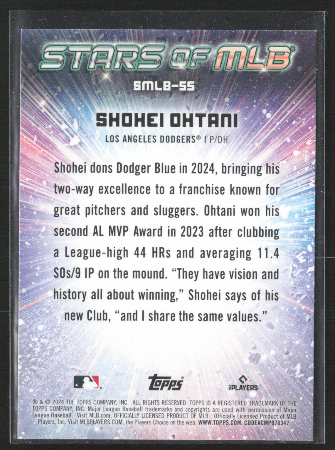 2024 Topps #SMLB-55 Shohei Ohtani Stars of MLB