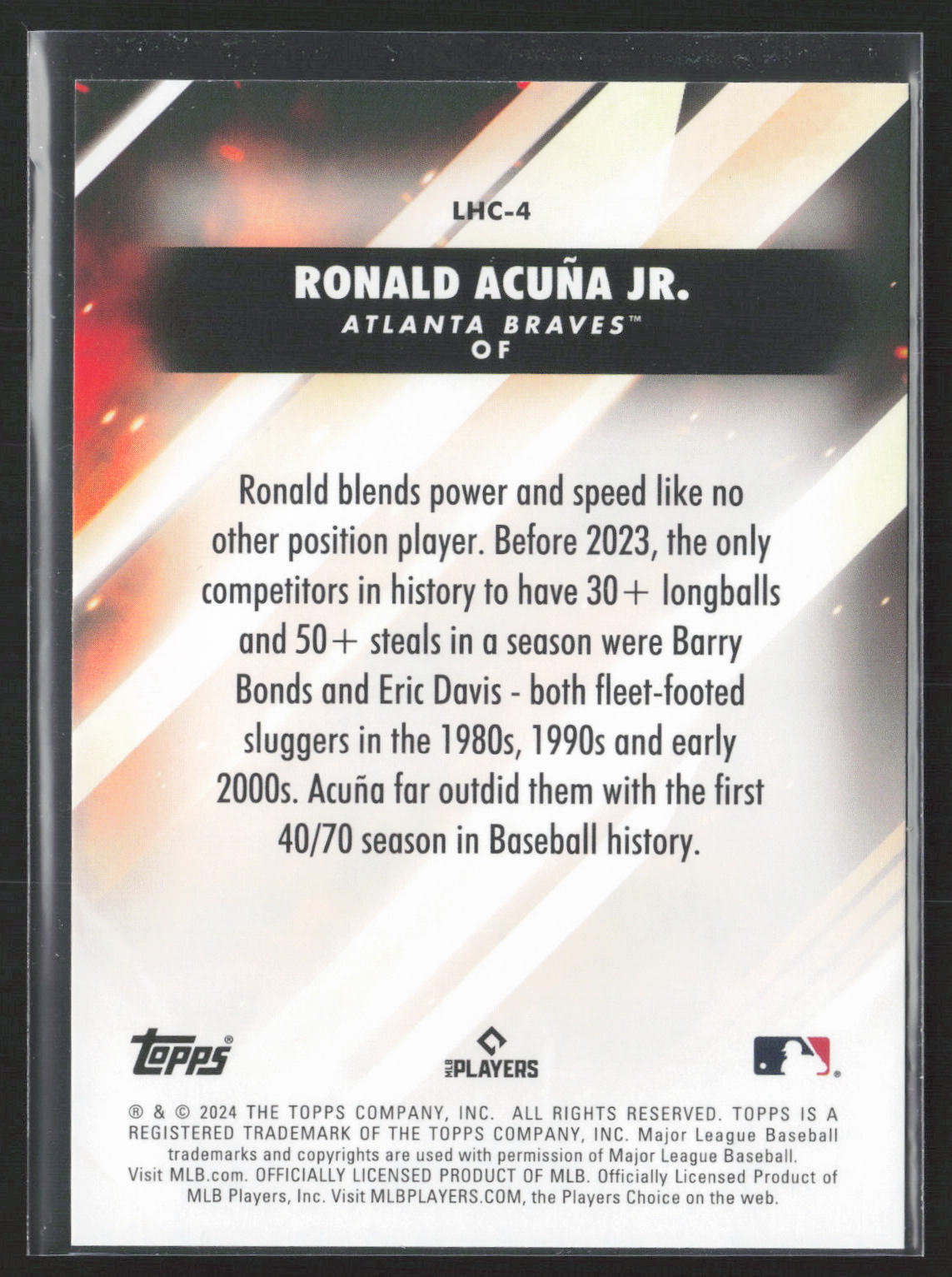 2024 Topps Update #LHC-4 Ronald Acuña Jr. Let Him Cook