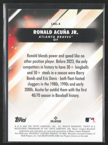 2024 Topps Update #LHC-4 Ronald Acuña Jr. Let Him Cook