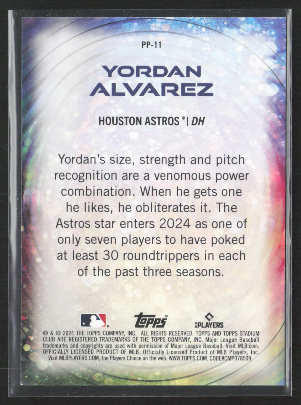 2024 Stadium Club #PP-11 Yordan Alvarez Power Packed