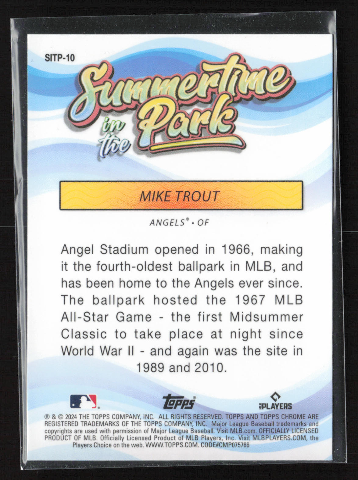 2024 Topps Chrome #SITP-10 Mike Trout Summertime in the Park