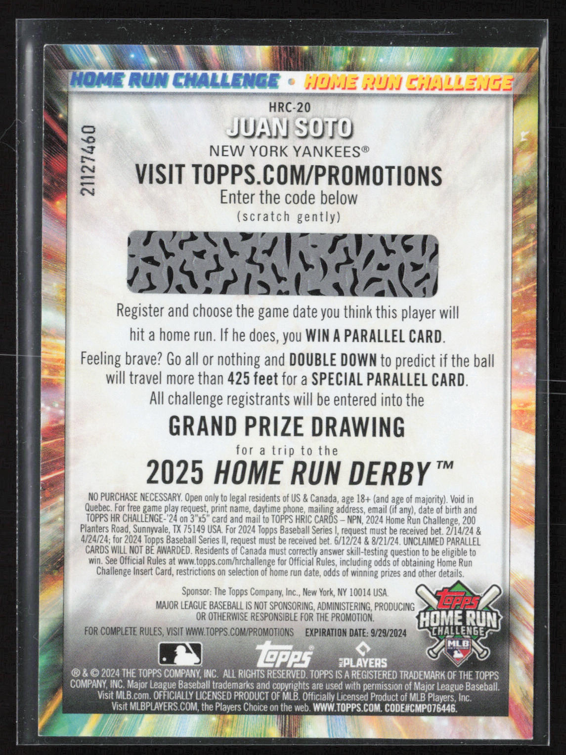 2024 Topps #HRC-20 Juan Soto Home Run Challenge (Series Two)