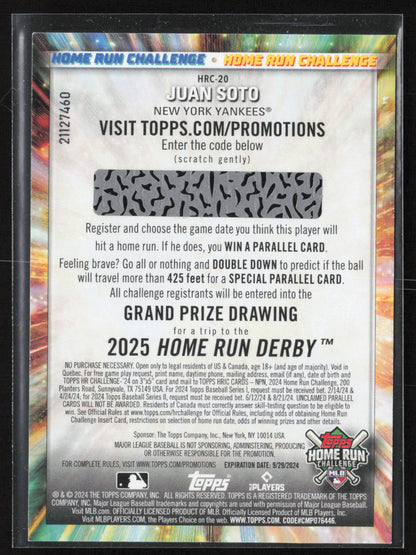 2024 Topps #HRC-20 Juan Soto Home Run Challenge (Series Two)