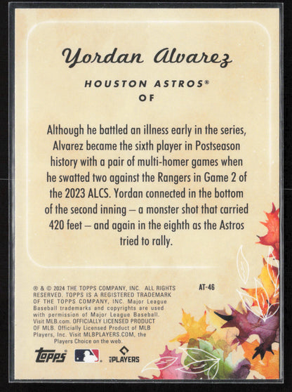 2024 Topps Update #AT-46 Yordan Alvarez Autumn Tales