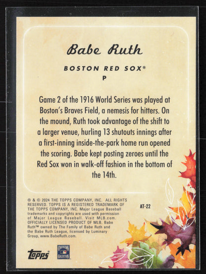 2024 Topps Update #AT-22 Babe Ruth Autumn Tales