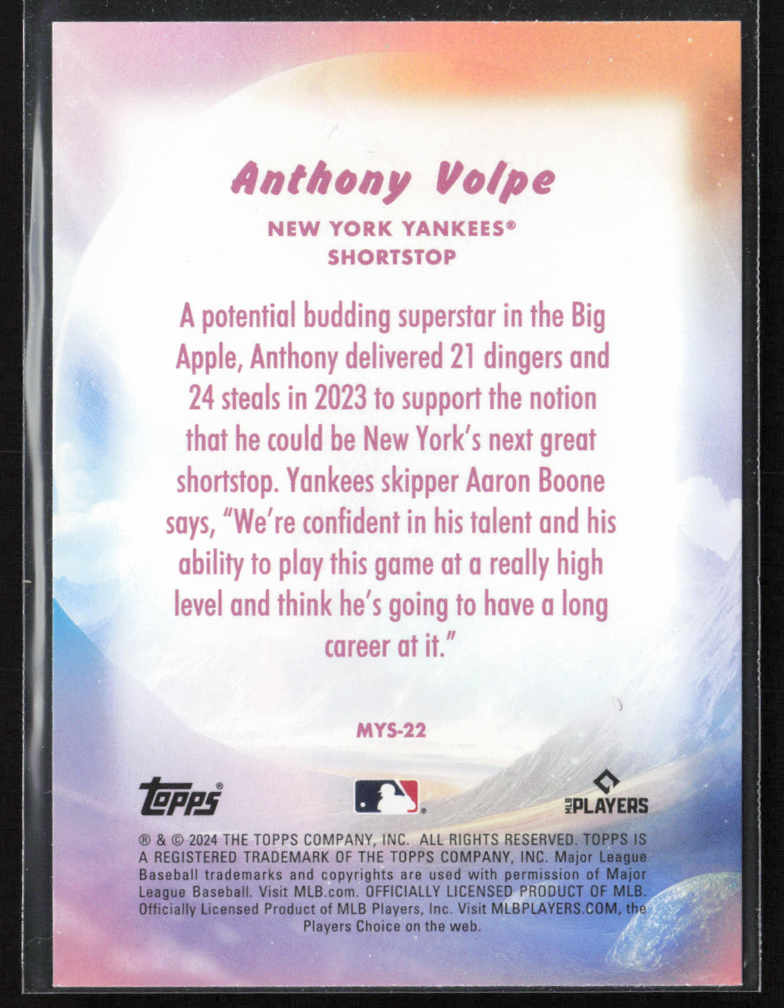 2024 Topps Update #MYS-22 Anthony Volpe Mystical