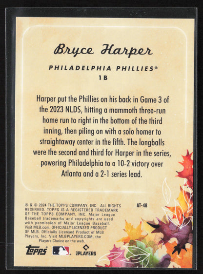 2024 Topps Update #AT-48 Bryce Harper Autumn Tales