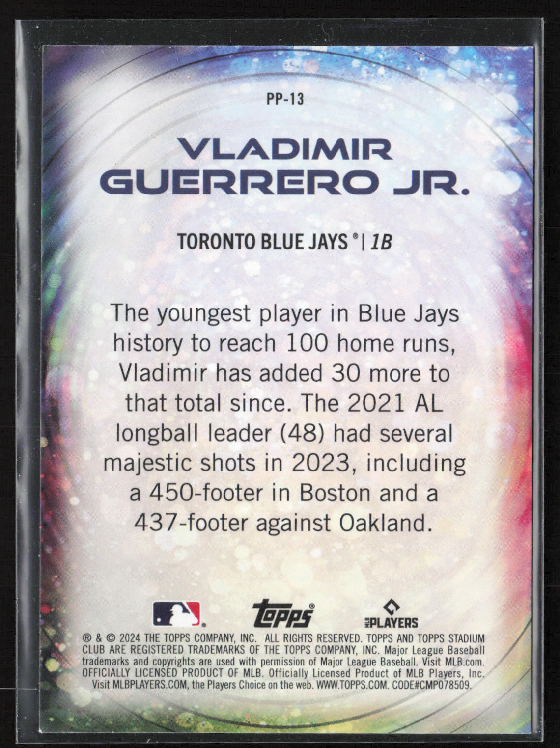 2024 Stadium Club #PP-13 Vladimir Guerrero Jr. Power Packed