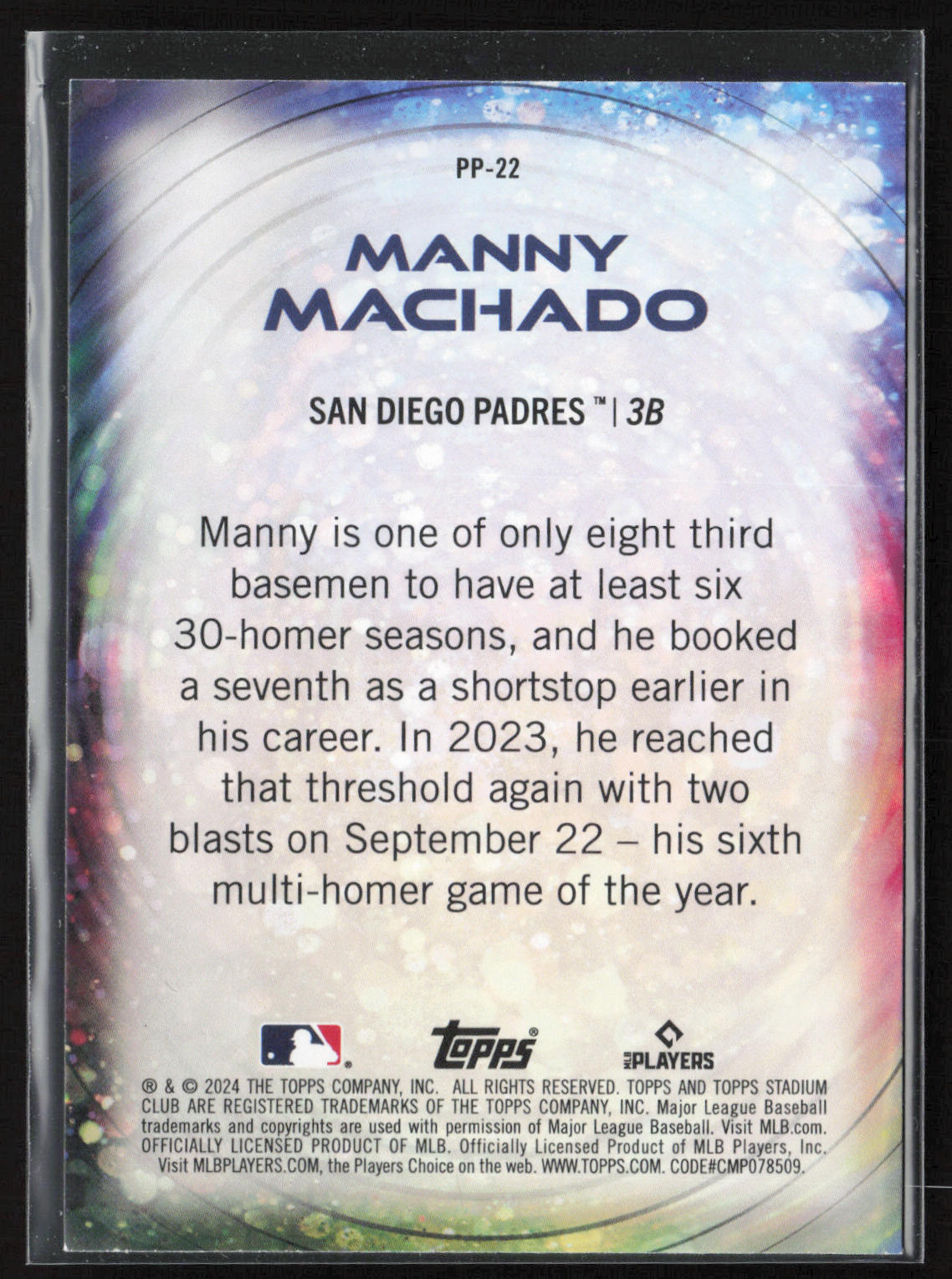 2024 Stadium Club #PP-22 Manny Machado Power Packed