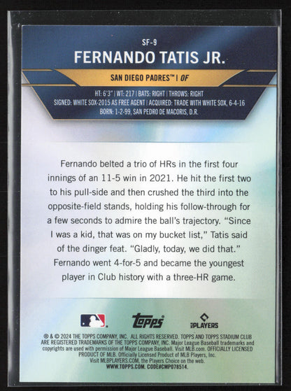 2024 Stadium Club #SF-9 Fernando Tatis Jr. Special Forces