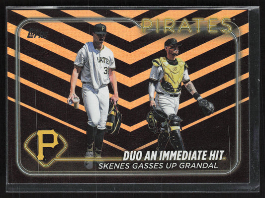 2024 Topps Update #US160 Duo An Immediate Hit: Skenes Gasses Up Grandal Holiday