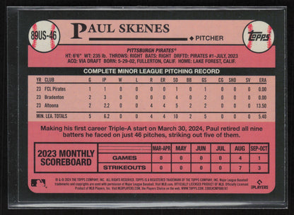 2024 Topps Update #89US-46 Paul Skenes 1989 Topps Baseball 35th Anniversary Blue