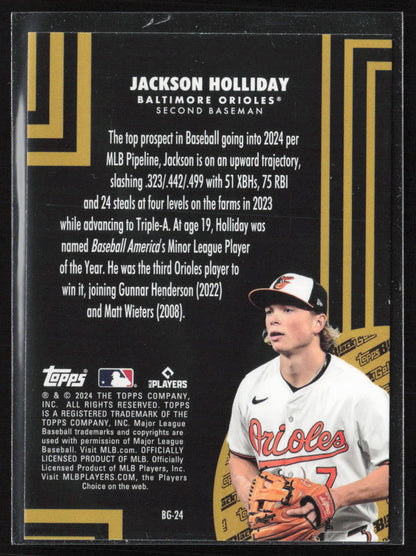 2024 Topps Update #BG-24 Jackson Holliday Topps Black Gold