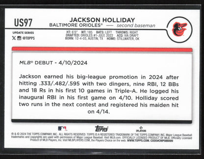 2024 Topps Update #US97 Jackson Holliday