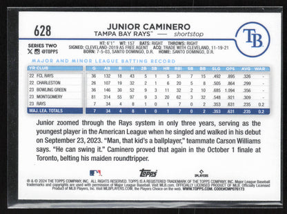 2024 Topps #628 Junior Caminero Yellow
