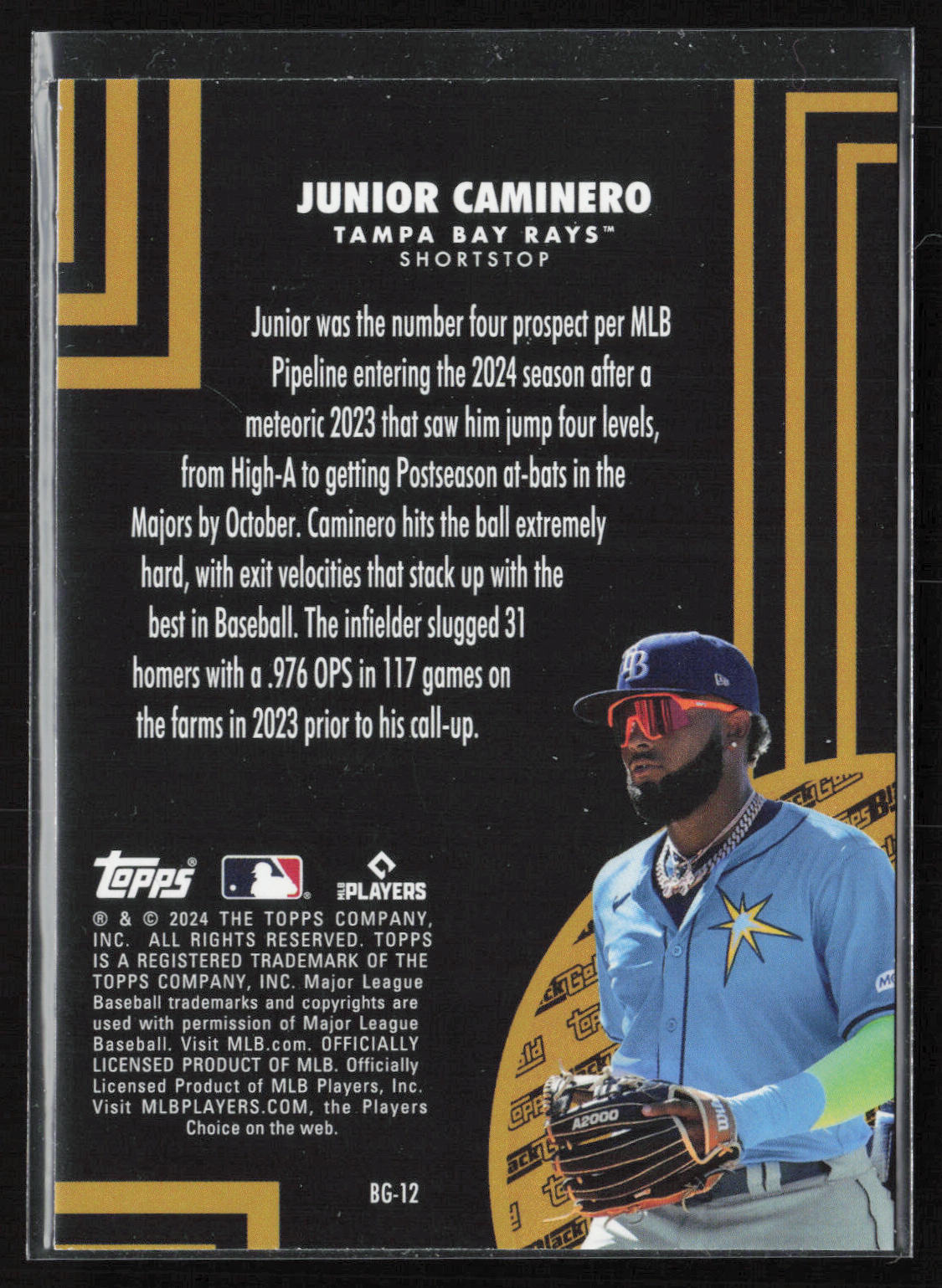 2024 Topps Update #BG-12 Junior Caminero Topps Black Gold