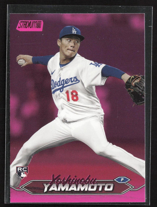 2024 Stadium Club #114 Yoshinobu Yamamoto Pink Foil