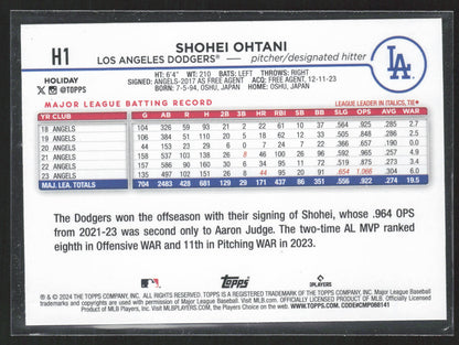 2024 Topps Holiday #H1 Shohei Ohtani