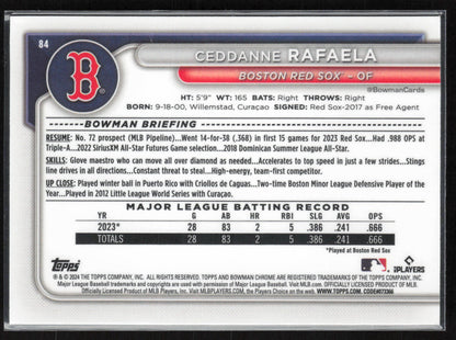 2024 Bowman #84 Ceddanne Rafaela Chrome Mojo Refractors