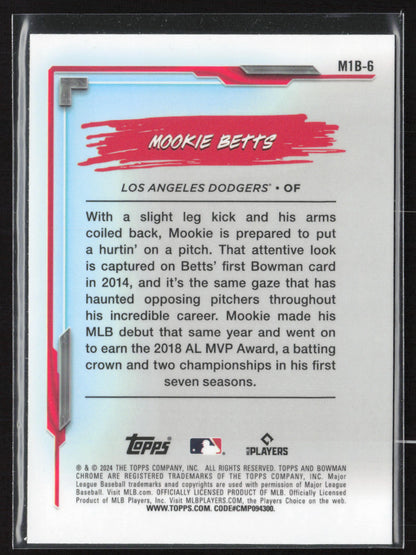 2024 Bowman Chrome #M1B-6 Mookie Betts My 1st Bowman Mojo Refractors